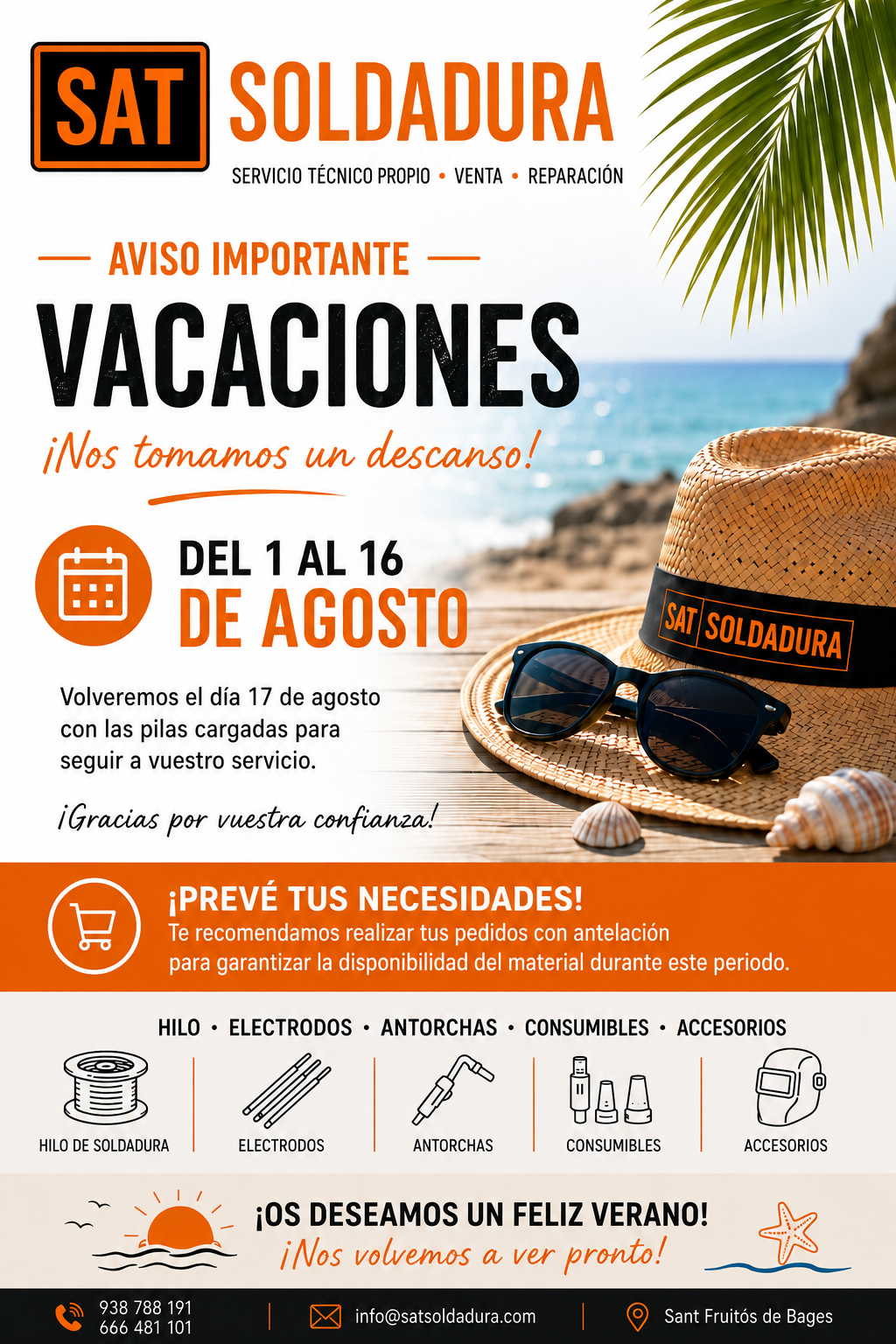 Cartel de vacaciones